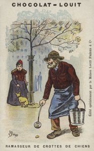 Koiran ulosteiden kerääjä (chromolitho)